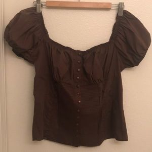 Brown off the shoulder top